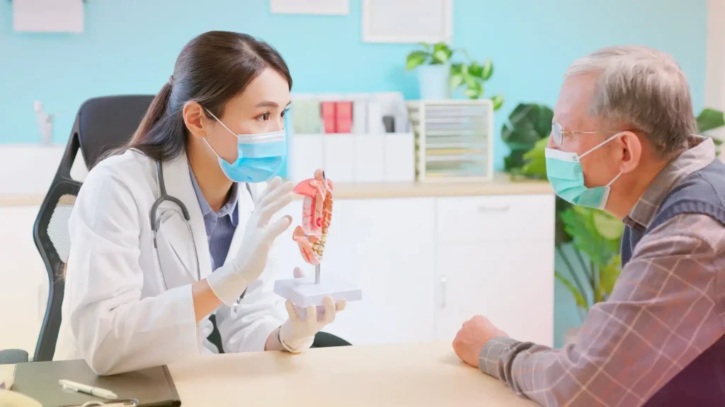 doctor consulting patient for digestive health care evaluation